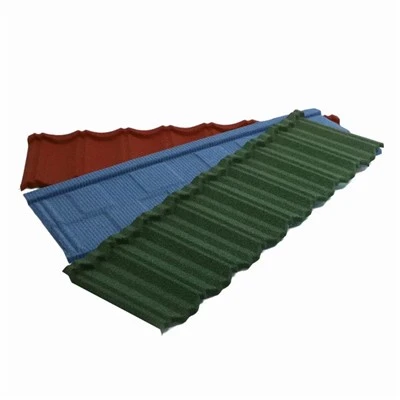 Tigla metalica pentru acoperis cu piatra colorata